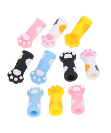 Tofficu 10 Piece Knitting Needle Protector Stitch Stoppers Needles Knitting Tip Cover Cap Needle Protectors Colorful Point Knitting Accessories Stitch Marker Stopper Small Knitting Needle Cover Silica Gel