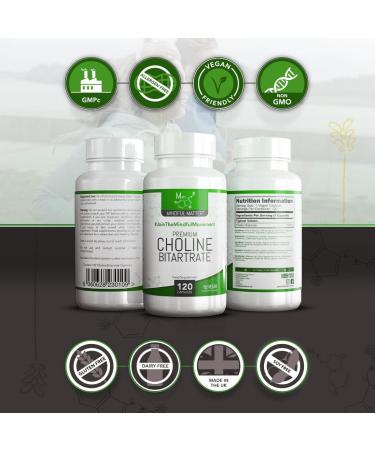 MM Choline 700mg High Strength Vegan Supplement - 120 Capsules | Non-GMO & Gluten-Free | UK Manufactured - Buy Online on GoSupps.com