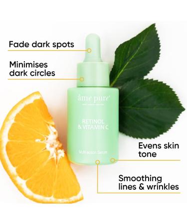 Ame Pure Vitamin C & Retinol Serum For Face - Brightening Radiating Vitamin C Serum For Face - 30ml Face Brightening Serum - Restores Your Glowing Skin - Start Your Glow-Up Journey! - Buy Online on GoSupps.com