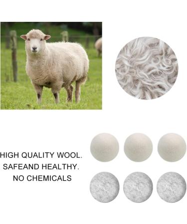 Wool Dryer Ball 6 PcsFelt Ball 2.75Inch Wool Natural Fiber Softener Wool Laundry Drying Ball for Bed Sheets Reducing Wrinkles and Drying time - Buy Online on GoSupps.com