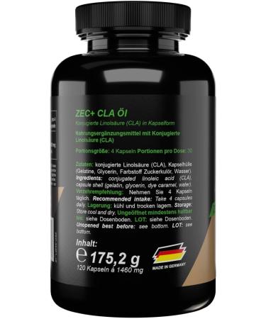 Zec+ Nutrition CLA Oil - 120 Capsules - Conjugated Linoleic Acid 1000 mg - Essential Fatty Acids for Weight Loss & Wellness - Buy Online on GoSupps.com