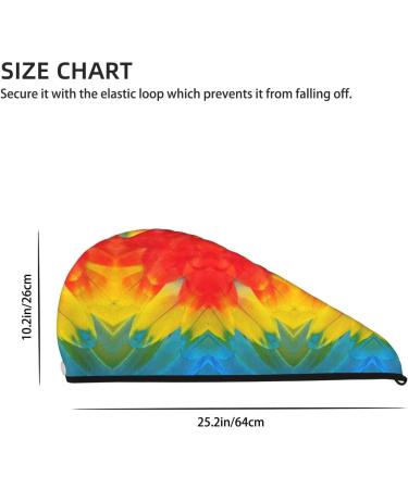Fantastic Parrot Feather Coral Velvet Dry Hair Cap | Unisex Towel Wrap for Bathroom Pool Beach & Home - Buy Online on GoSupps.com