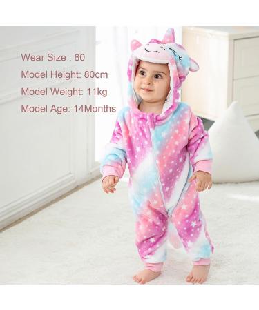 Baby Girls Toddler Hooded Fleece Sleepsuit Onesie | Pink Flannel Pyjamas Jumpsuit 12-18 Months - Buy Online on GoSupps.com