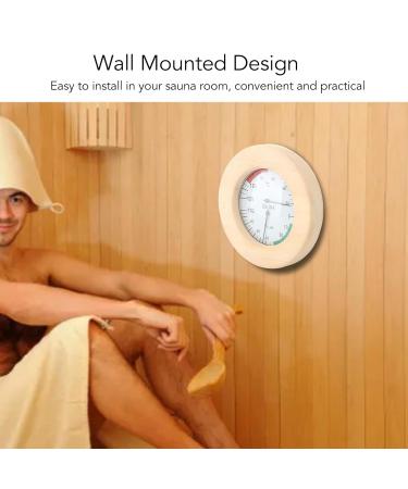 Kuuleeyn 2-in-1 Sauna Hygrothermographer - Wooden Wall-Mounted Thermometer & Hygrometer for Real-Time Monitoring - Buy Online on GoSupps.com