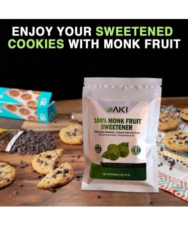 AKI Monk Fruit Powdered Brown Raw Sweetener (2 Oz / 57Gr) | Sugar-Free for Blended Beverages - Buy Online on GoSupps.com