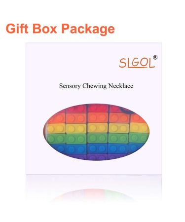 Sensory Chew Necklace - Rainbow Color Silicone Chew Pendant for Teething Babies, Autism, ADHD - 5 Pack - Buy Online on GoSupps.com