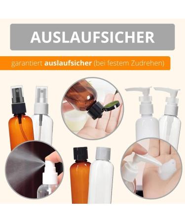 Amathings Travel Bottles Set - 100ml Refillable Containers for Liquids - Perfect for Hand Luggage - Durable Travel Cosmetics Bottles - Buy Online on GoSupps.com