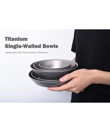 Boundless Voyage Titanium Dish Plate with Mesh Bag - Outdoor Dishware and Utensils Mess Kit - Single-Walled Bowl for Camping and Hiking - Buy Online on GoSupps.com