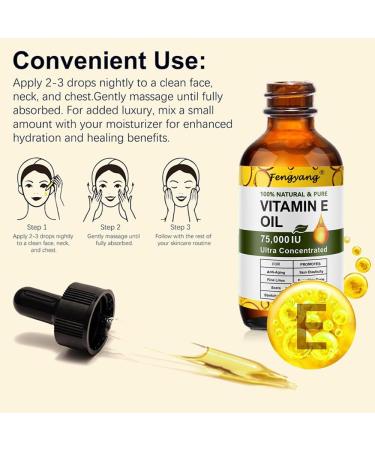 Fengyang Vitamin E Oil for Skin Huile De Vitamine E 75 000 Ui R duire Les Lignes Fines Et Les Cicatrices Pour Les Cicatrices Et les Vergetures - Buy Online on GoSupps.com
