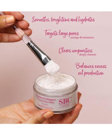 SBC Skincare Hydra-Collagen Creamy Clay Mask 100ml Collagen Face Mask Detoxifies Your Skin Refines Pores and Improves Radiance - Buy Online on GoSupps.com