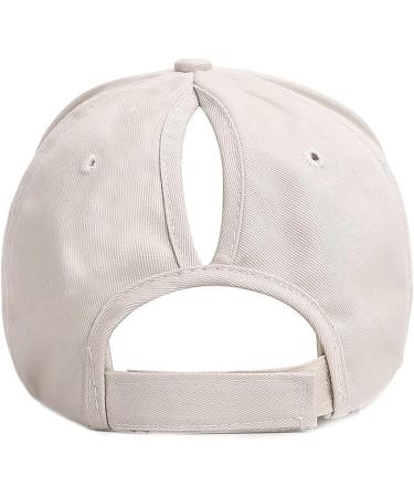 Ruyosn Women's High Ponytail Cap - Summer Cotton Sun Protection Hat in Beige | Stylish Hip Hop Fashion for Outdoor Activities - Buy Online on GoSupps.com