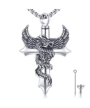 Urn pendants urn chain for ash 925 sterling syllable roses dragonfly kernel moonstone heart urn pendant memorial jewelry for women mom papa women ... dragon sword