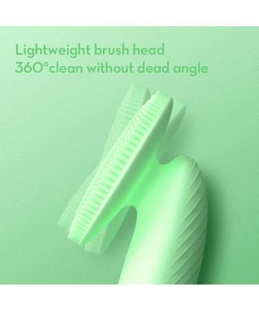 Sonic Facial Cleansing Brush | Soft Silicone Exfoliating Brush for Women | Anti-Aging Deep Cleansing Massage System | Green - Buy Online on GoSupps.com