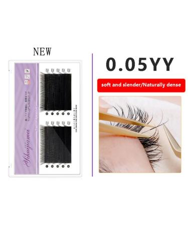0.05 YY Shape Black Eyelash Extensions | Premade 2D Mink Lashes (12mm) | Soft Thick & Natural Volume Makeup - Buy Online on GoSupps.com