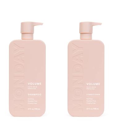 MONDAY HAIRCARE Volume 30oz Twin Pack Bathroom Set (1 x Shampoo + 1 x Conditioner) Amazon Exclusive