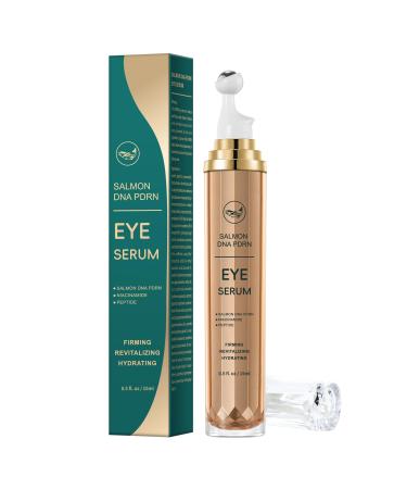 Instant Eye Tightener Puffy Eyes Roller Serum with Salmon DNA PDRN Peptides and Niacinamide Dark Circle Under Eye Bags Wrinkle Treatment Cream Eye Serum for Depuffing Firming Anti-Aging 0.5 fl.oz