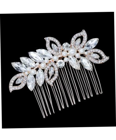 Didiseaon Rhinestone Hair Comb Rhinestone Headpiece Bridal Hair Comb Pearl Hair Clip Wedding Hair Accessory Crystal Headpiece Gold Tiara Goody Hair Glass Bride Hair Accessories - Buy Online on GoSupps.com