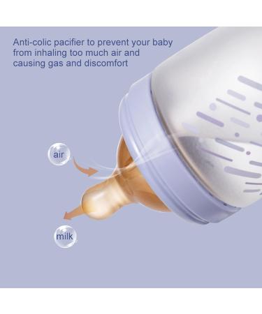 Nouri Glass Baby Bottle 3 oz Purple - Silicone Sleeve for Newborns | Closer to Breastfeeding | Infant Feeding Solution - Buy Online on GoSupps.com