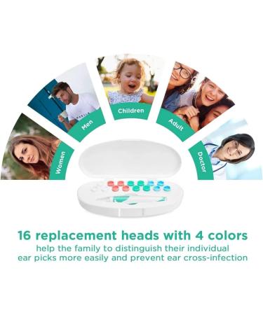 Funthy Earwax Removal Tool Kit with 16 Silicone Heads - Spiral Ear Wax Cleaners for Kids & Adults - Buy Online on GoSupps.com