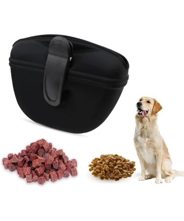 KOMUNJ Silicone Dog Treat Pouch Treat Bag for Dogs Silicone Dog Treat Bag for Dog Training Clip on Portable Training Container (Black) - Buy Online on GoSupps.com