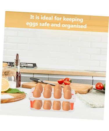 GLEAVI 2pcs Box Egg Carton Eggs Egg Holder Plastic Container Egg Storage Case Side Door Crisper re-usable - Buy Online on GoSupps.com