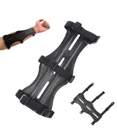 Elong 8.7" Leather Archery Arm Guard with 3 Adjustable Straps for Bowhunting Accessories for Youth and Adults