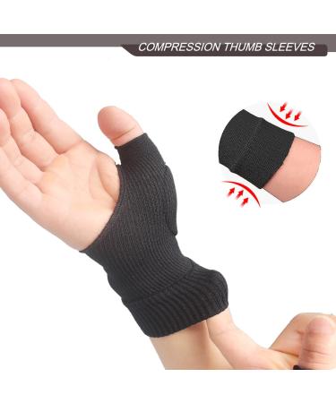YUNYILAN 2pcs Thumb Compression Arthritis Gloves - Gel Wrist Support for Joint Pain Tendonitis & Sprains (Black - Buy Online on GoSupps.com