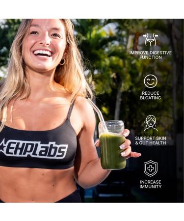 EHP Labs OxyGreens Super Greens Powder with Spirulina & Chlorella Prebiotic Fiber Probiotics & Digestive Enzymes Antioxidant Green Superfood Supplement - 15 Serves (Pineapple) Pineapple 15 Servings - Buy Online on GoSupps.com