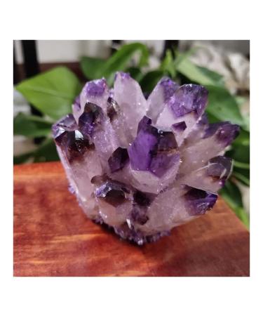 Natural Crystal Rough Crystal Natural Amethyst Cluster raw Stones geode Quartz Crystal Minerals Gemstone Remove Negative (Size : 300-400g)