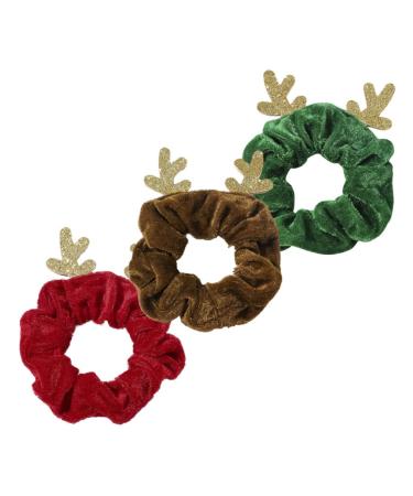 Beavorty Christmas Hair Rope Christmas Elk Hair Bands Christmas Hair Band ponytail holder christmas hair bobble christmas hair ties Hair Ring Autumn And Winter hair tie holder Miss fabric