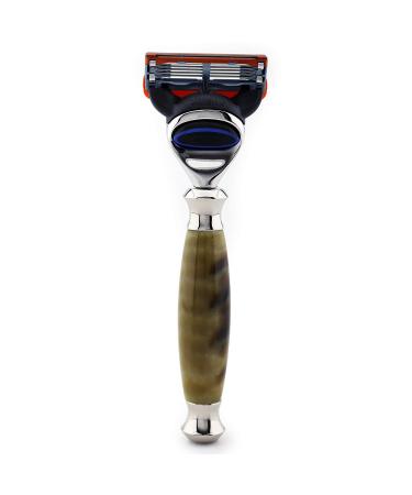 Premium 5-Edge Cartridge Synthetic Horn Razor & Stainless Steel Holder - International Shipping - Buy Online on GoSupps.com