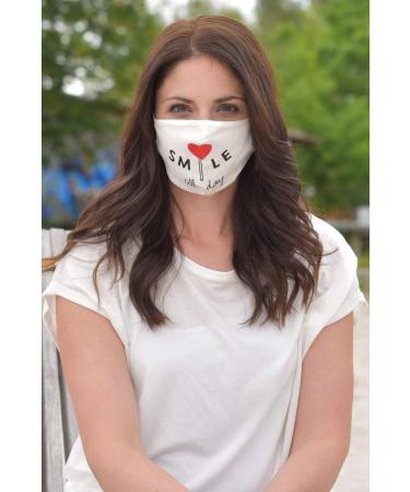 Stylbreaker Women's Cotton Fabric Mask - Double-Layer Washable Community Mask with Motifs - Smile All Day | International Shipping Available - Buy Online on GoSupps.com