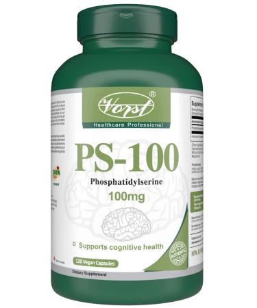 VORST Phosphatidylserine Supplement 100mg 120 Vegan Capsules (PS-100) | Brain Boost Supplement for Cognitive & Mental Health | Nootropic Powder Pills | 1 Bottle 1 count (Pack of 120)