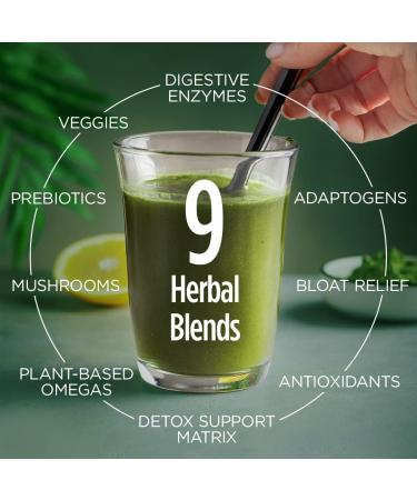 VitaCup Super Greens Powder - Boost Energy, Detox, and Immunity - 50+ Premium Superfoods with Probiotics, Prebiotics, Fiber, Antioxidants, Adaptogens - Berry Lemon Flavor - 30 Servings - Buy Online on GoSupps.com