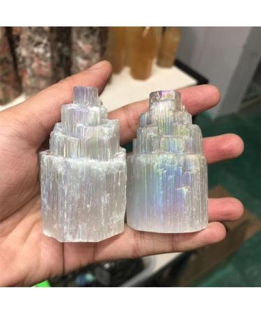 Natural Stones Quartz Crystal Aura Selenite Towers Gemstones Reiki Decoration - (Color: Selenite Size: 50-60mm) - Buy Online on GoSupps.com