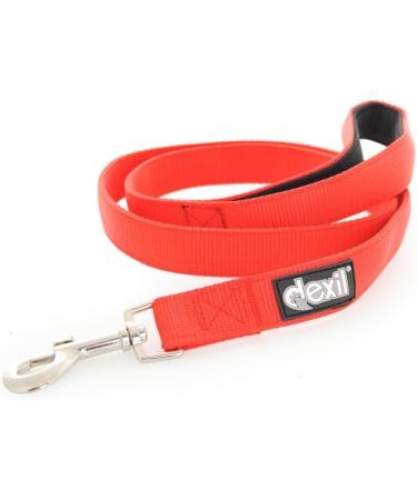 Dexil Elite Range Luxury Padded Handle Strong 1.2m 4ft Pet Dog Lead Leash (Flash Red 120cm/4ft x 25mm) 120cm/4ft x 25mm Flash Red - Buy Online on GoSupps.com
