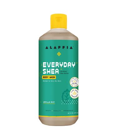Alaffia EveryDay Shea Body Wash - Naturally Helps Moisturize and Cleanse without Stripping Natural Oils with Shea Butter  Neem  and Coconut Oil  Fair Trade  Vanilla Mint  16 Fl Oz Vanilla Mint 16 Fl Oz (Pack of 1)