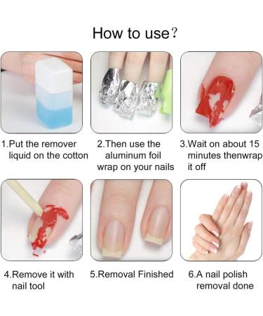  VOANZO 100 Pack Gel Nail Polish Remover Wraps Nail File Strips and Cuticle Pusher Nail Polish Remover for Home - Buy Online on GoSupps.com