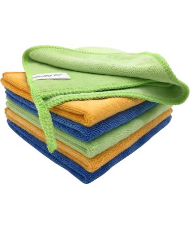 6 Pack Microfiber Cleaning Cloths 400 GSM - Lint Free, 12x12 Inches, Multi-Colored - Ideal for Kitchen, Car, House, Boat - Soft and Thick Reusable Towels - Buy Online on GoSupps.com