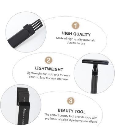 Angoily Manual Razor Set - Reusable Double-Edged Beard Shaver with Butterfly Opening | Stainless Steel Blade | 10.3x4cm - International Shipping - Buy Online on GoSupps.com