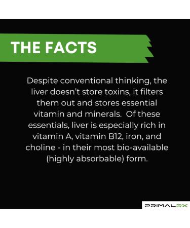 PRIMALRX Bovine Liver Extract: Grass Fed Beef Liver Pills Organ Meat Supplements Heme Iron Supplements Beef Organs for Women & Men Grass Fed Vitamins (A B12 Choline) 90 Desiccated Capsules - Buy Online on GoSupps.com