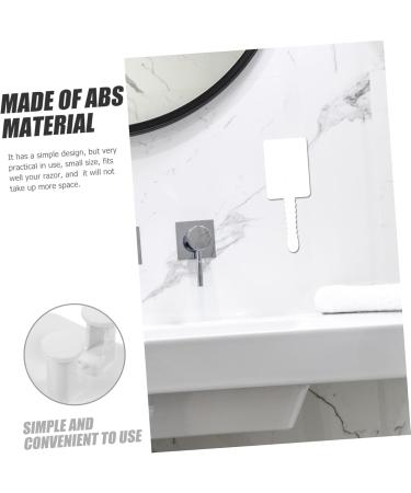 Hootnee 4-Piece Razor Tool Holder Set | Suction Door Hooks & Shaving Stand | White ABS | Ideal for Bathroom Storage - Buy Online on GoSupps.com