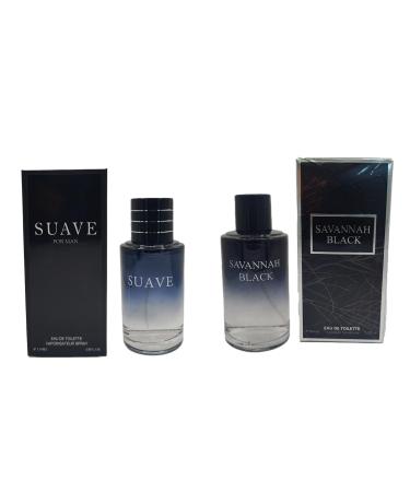 Savage for Men Combo of (Black and Blue) - 3.4 Oz each Men's Eau Perfum - Refreshing & Warm Masculine Scent