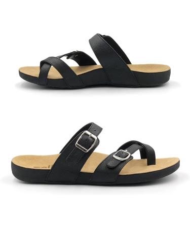 Zullaz Heidi Orthotic Sandals for Women - Biomechanical Arch Support - Black, Size 9 - Buy Online on GoSupps.com