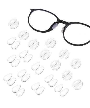 Kasesses 20 pairs of nose pads Glasses Self -adhesive non -slip glasses nose pads airbag glasses pads drop -shaped and D shape silicone nasal cushion glasses for full format glasses sunglasses