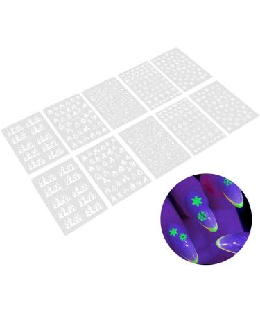 Decoration Sticker 10 Sheets 5 Styles Fashionable Nail Art Sticker for Home Nail Salon Woman Girl - Buy Online on GoSupps.com