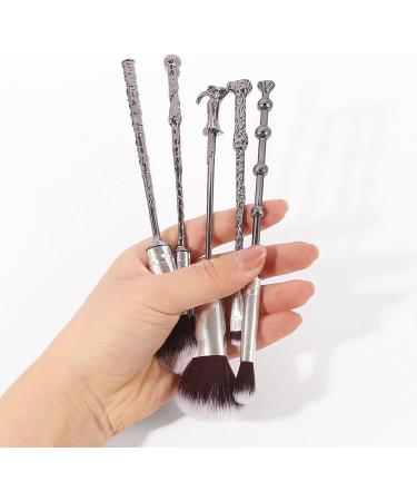 10Pcs Wizard Makeup Brushes Set with Theme Bag - Silver Handle Metal Wands for Anime Cosmetic - Portable Gift for Women - Buy Online on GoSupps.com