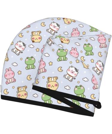 Cute Animals Cartoon Microfiber Hair Towel - Super Absorbent Velvet Wrap for Women | Perfect for Long Curly & Thick Hair - Buy Online on GoSupps.com