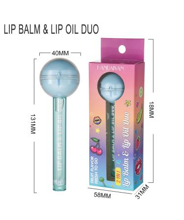 AKARY Lip Gloss and Lip Balm Combo - Lollipop Chamele Lipgloss & Chapstick - Novelty Moisturizing Lip Oil Duo - Orange Lip Glaze Luster for Women and Girls - Buy Online on GoSupps.com