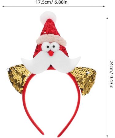 WOFASHPURET Christmas Headband Sequin Santa Claus Headband Christmas Party Costume Headbands Novelty Ear Hair Hoop Holiday Party Favor - Buy Online on GoSupps.com